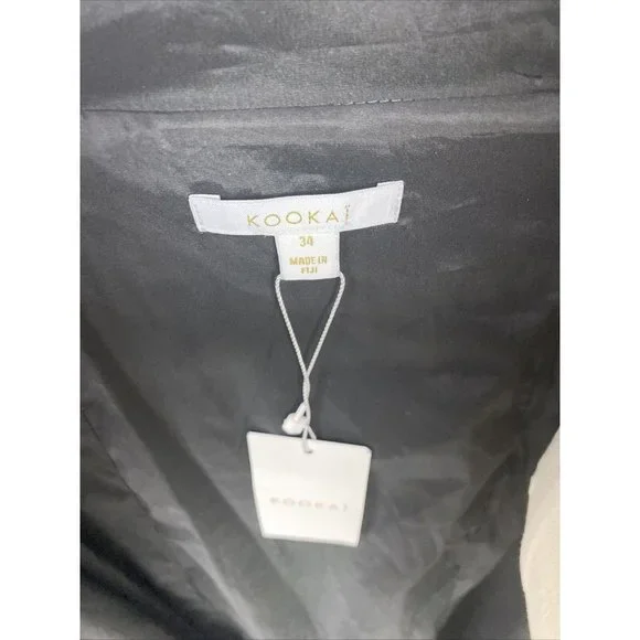 BNWT Kookaï HUNTINGTON WRAP DRESS BLACK Colour Size 34 AU 10 - Picture 9 of 10